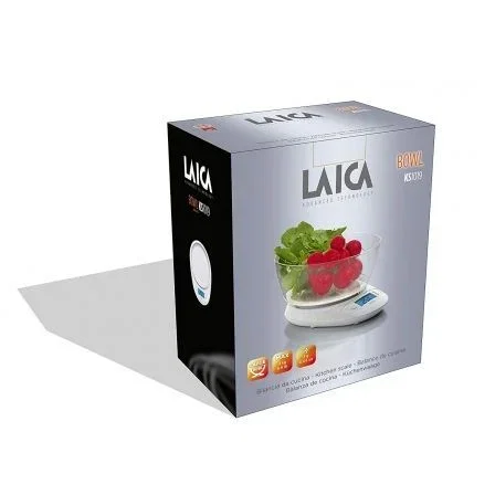 Laica KS1019W Báscula de Cocina Electrónica Digital con Bol y Pantalla Retroiluminada, 5 kg de Capacidad Laica KS1019W Báscula de Cocina Electrónica Digital con Bol y Pantalla Retroiluminada, 5 kg de Capacidad